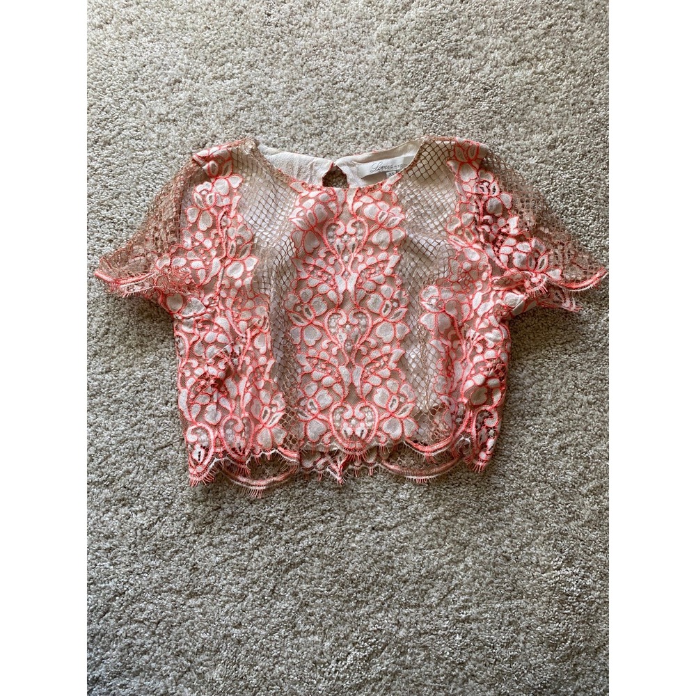Coral floral‎ crop top